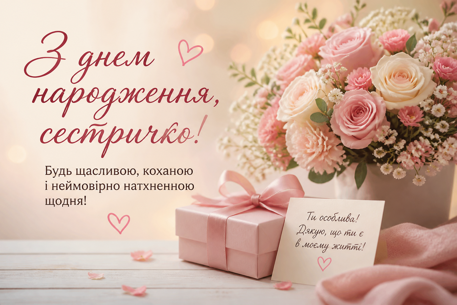 вітання з днем народження сестрі