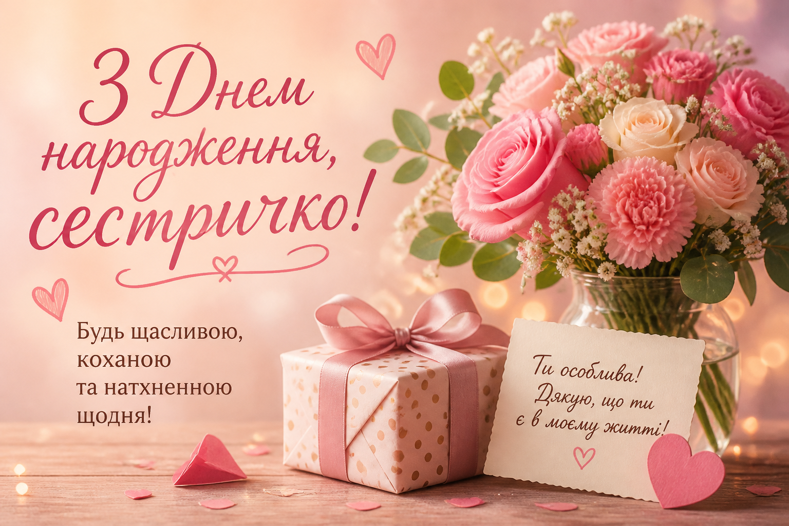 вітання з днем народження сестрі