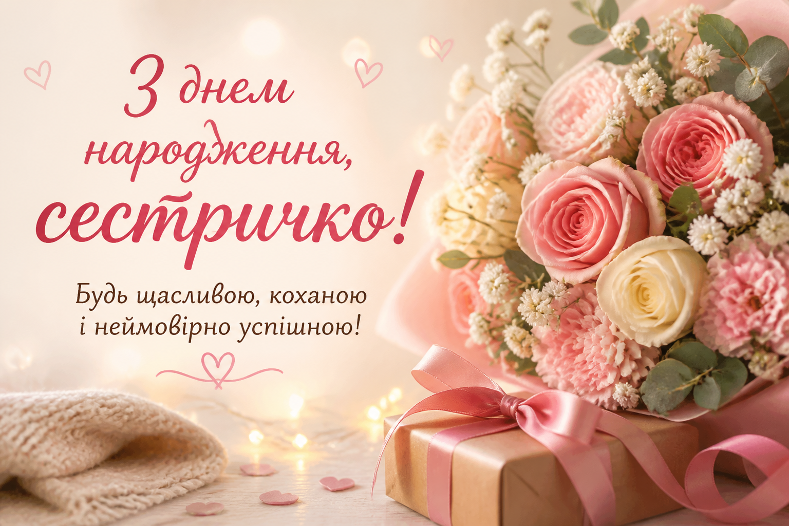 вітання з днем народження сестрі