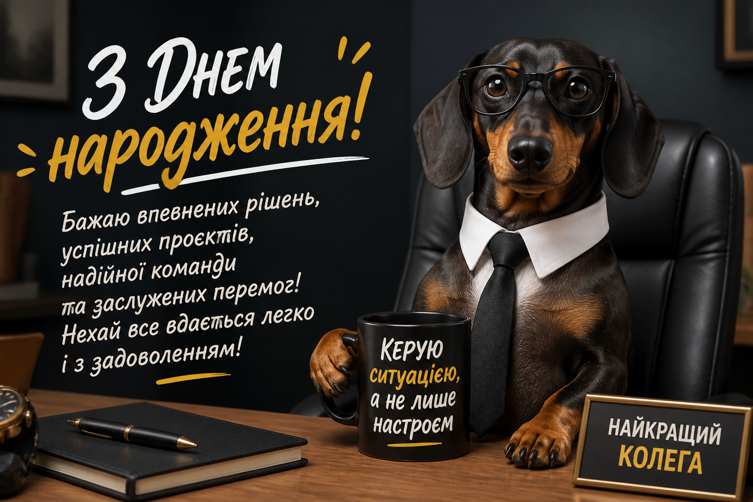 Прикольні картинки з днем народження для колеги або начальника