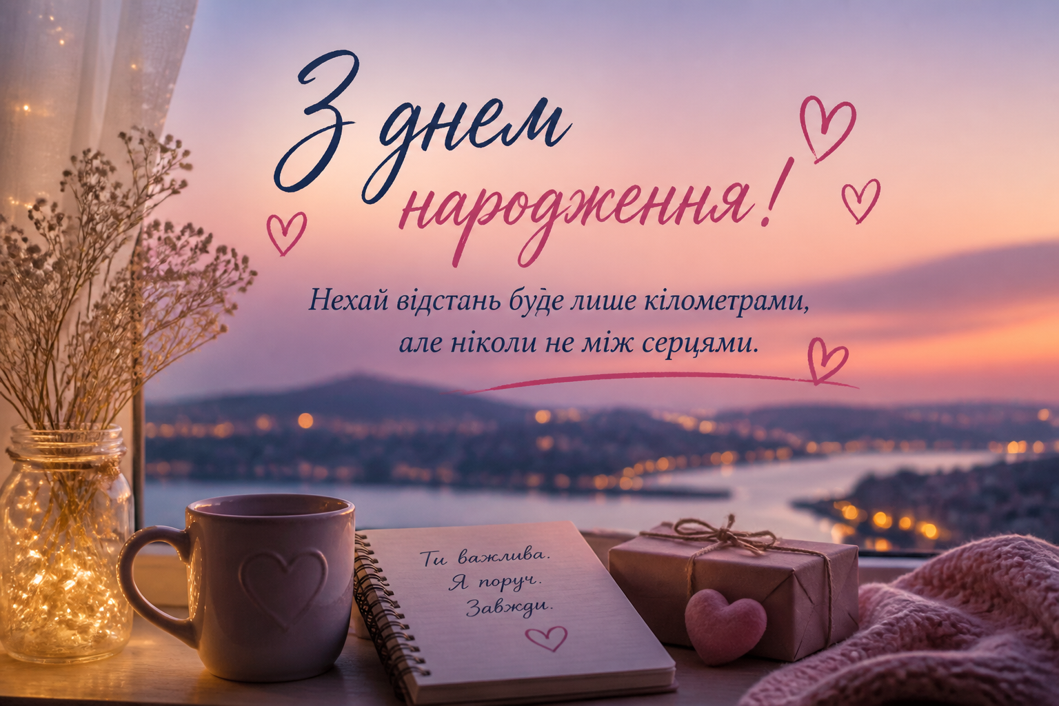 Для подруги на відстані — коли вона далеко, але в серці поруч