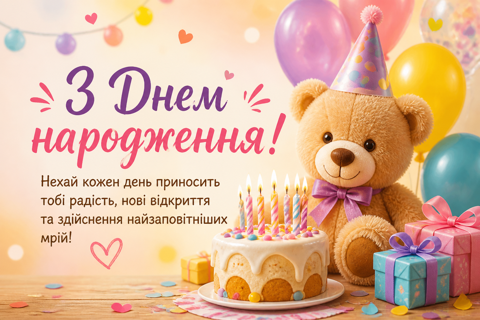 привітання дитині з днем народження