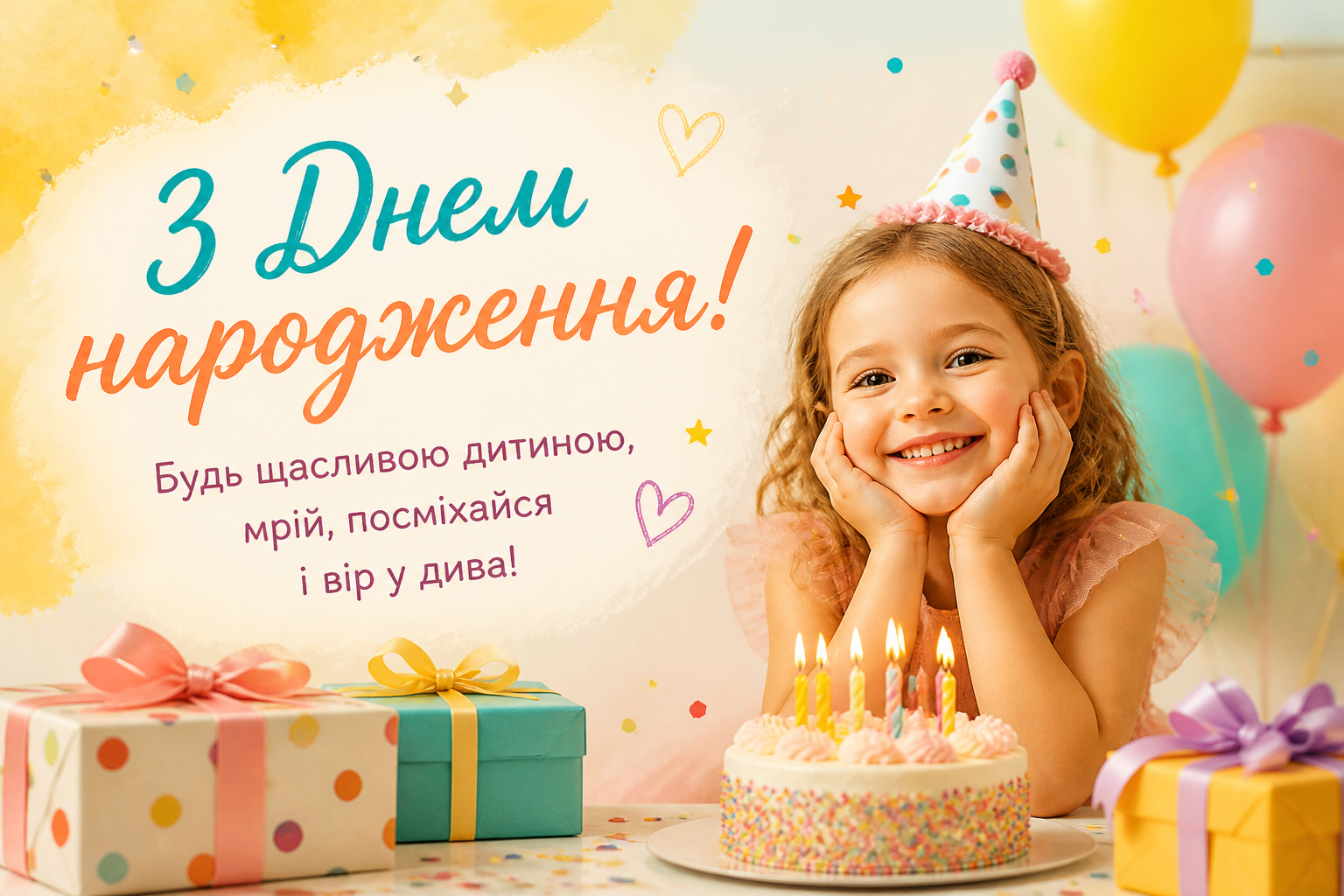 привітання дитині з днем народження