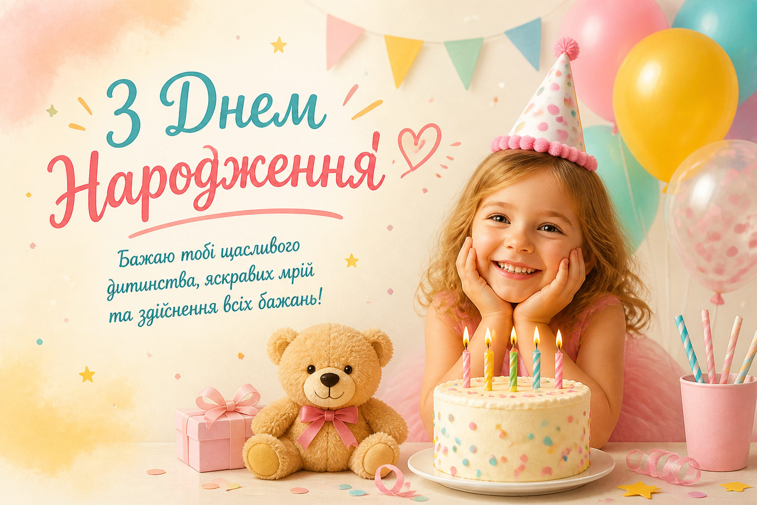привітання дитині з днем народження