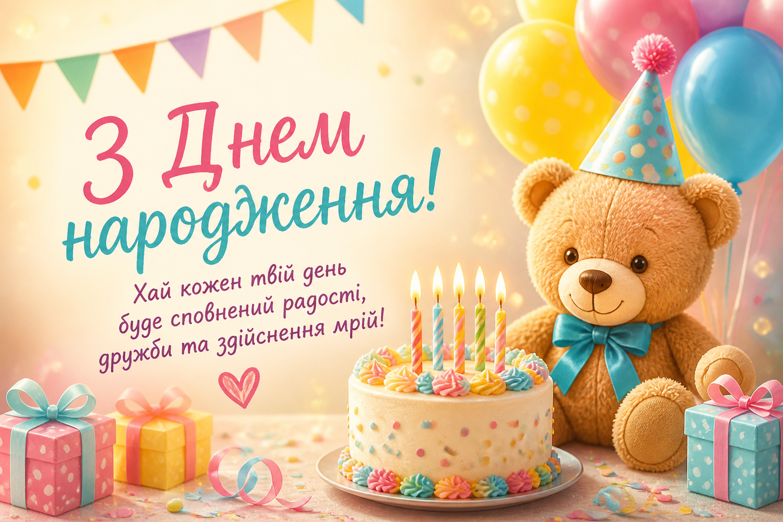 привітання дитині з днем народження