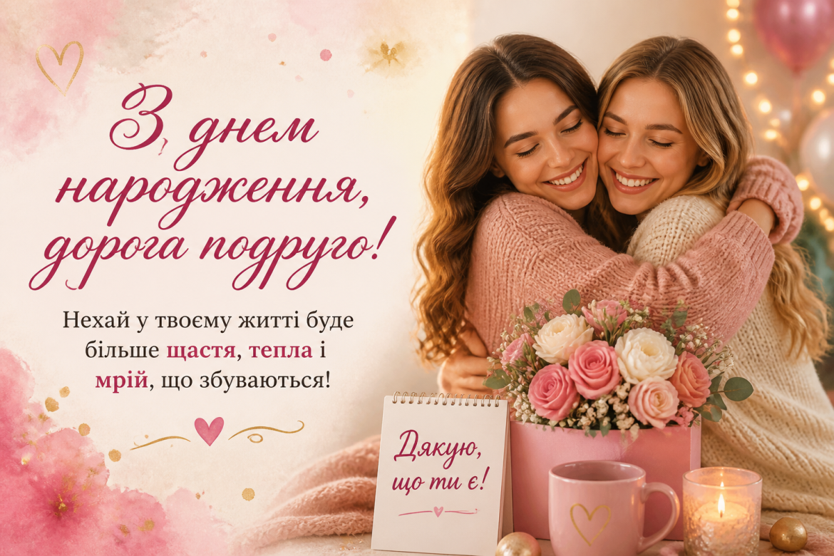 Зворушливе привітання з днем народження подрузі своїми словами