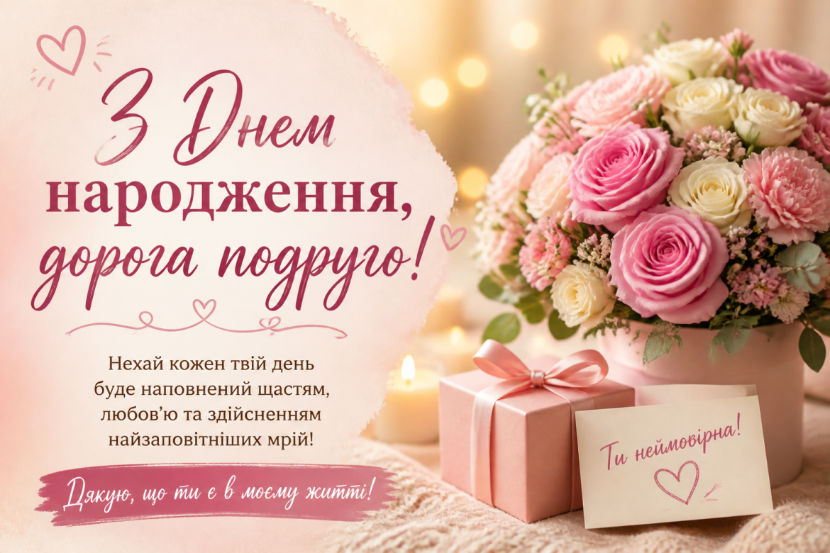 Зворушливі привітання з днем народження подрузі своїми словами